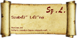 Szabó Léna névjegykártya